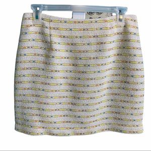 Olive & Oak Ivory Striped Multicolored Skirt Size Small